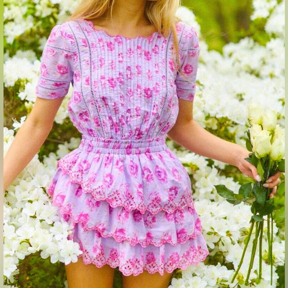 LoveShackFancy Mavis Dress - Lilac Fusion (XS)